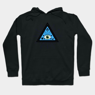 All Seeing eye - blue with green eye Hoodie